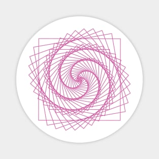 Geometric pink square spiral - relaxing pattern Magnet